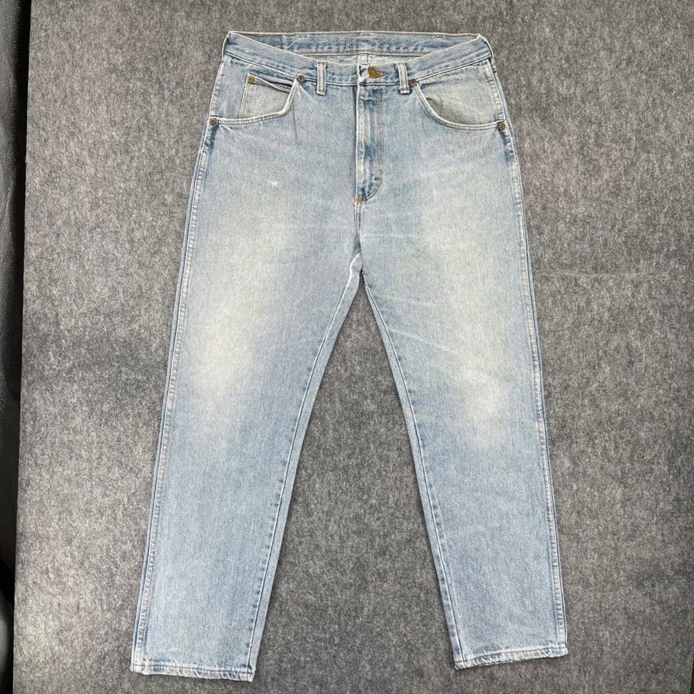 Vintage Wrangler Jeans Mens 34x30 Light Wash Straight Leg Made in USA 96501RW